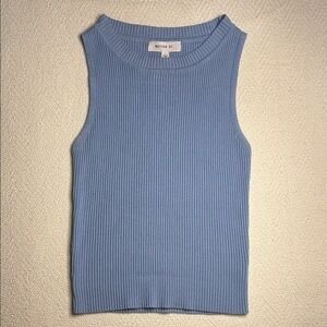 Better Be Blue Ribbed Crop Top